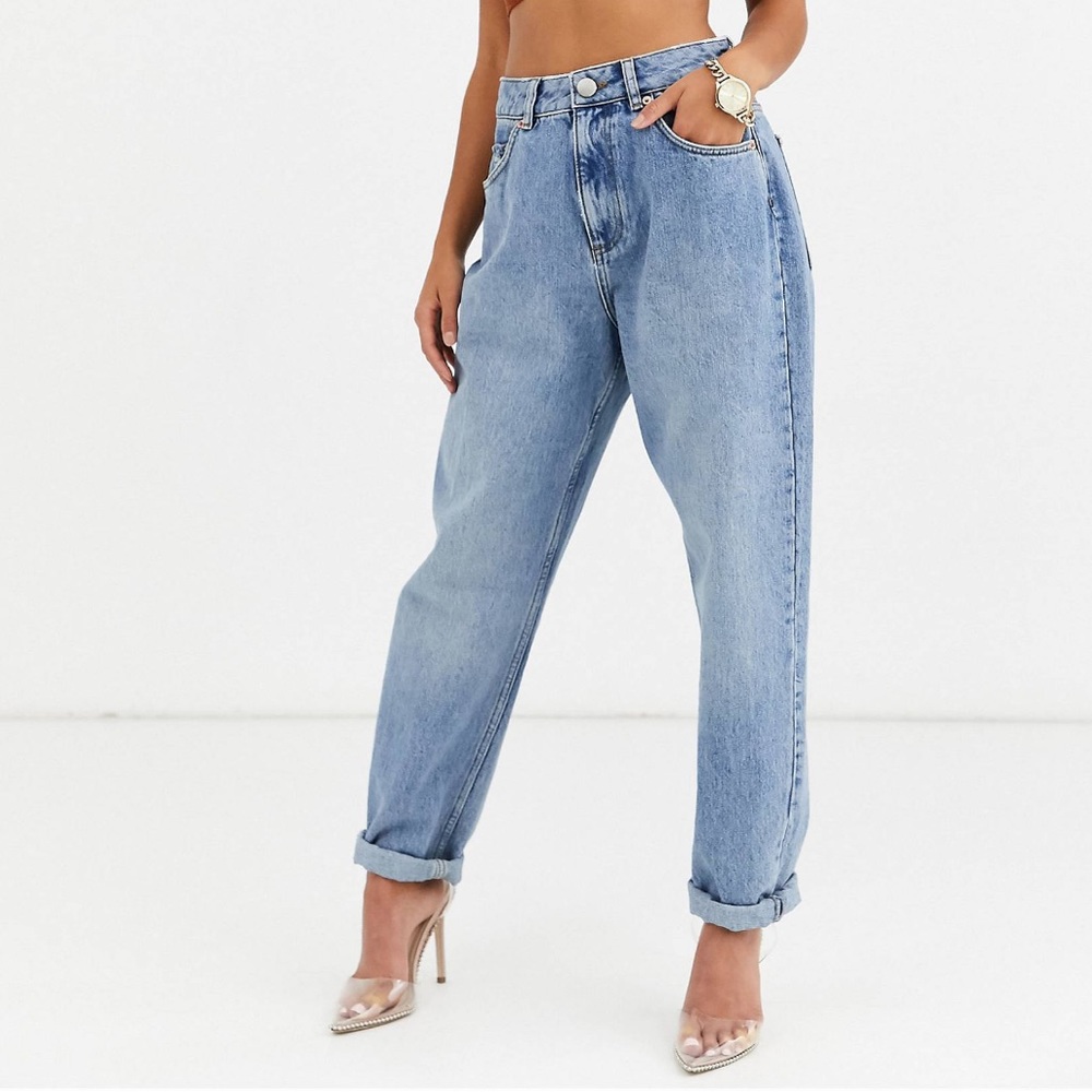 ASOS DESIGN petite high rise ‘slouchy’ mom jeans